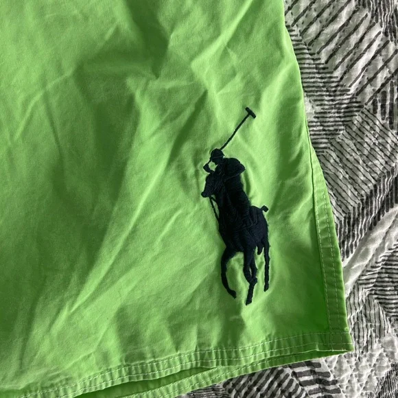 Ralph Lauren Men's Bright Green Swim Shorts - Picture 2 of 9